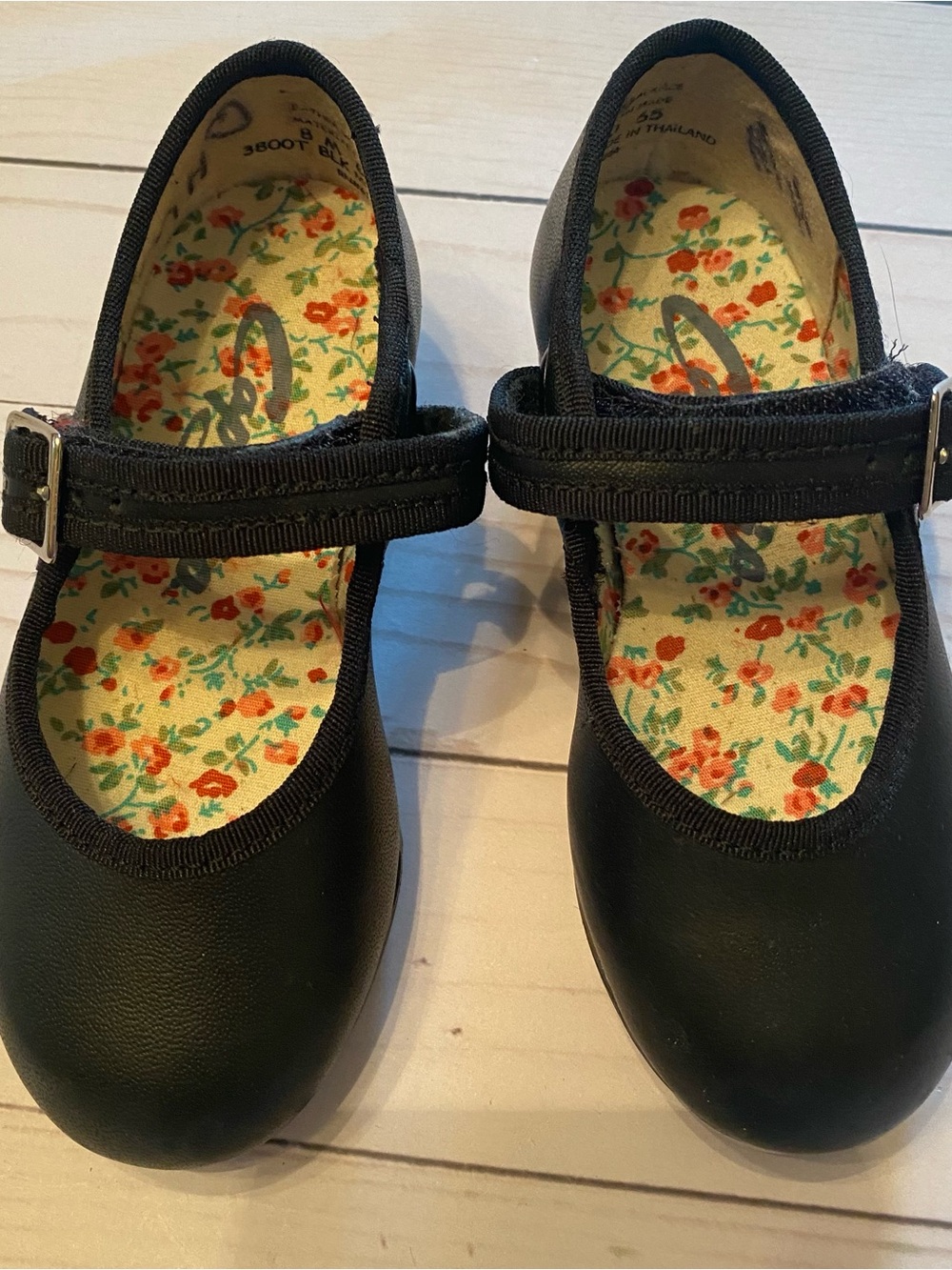 Girls CAPEZIO Mary Jane 3800T Tap Shoes Black 8M